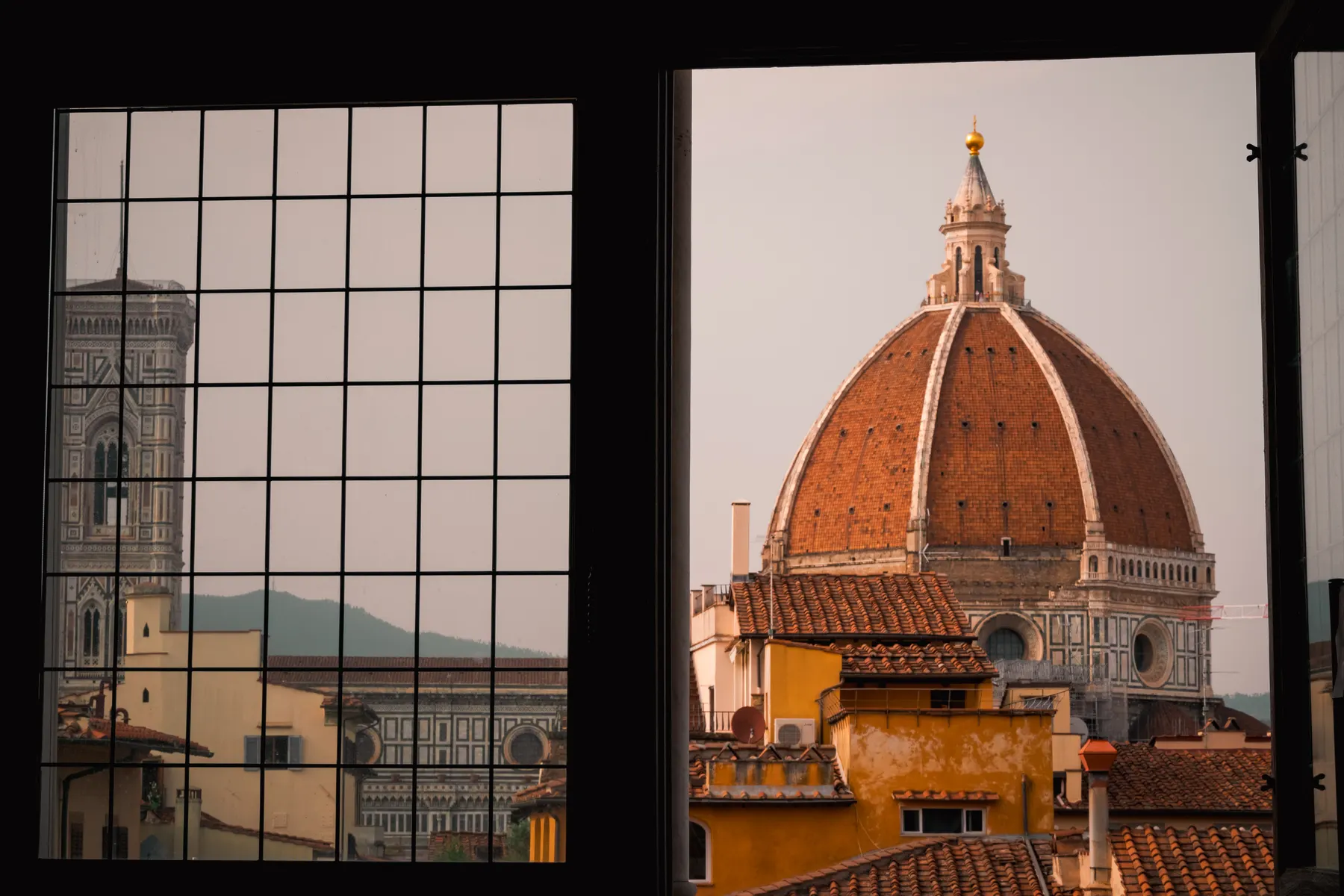 View across Florence toward the cathedral dome